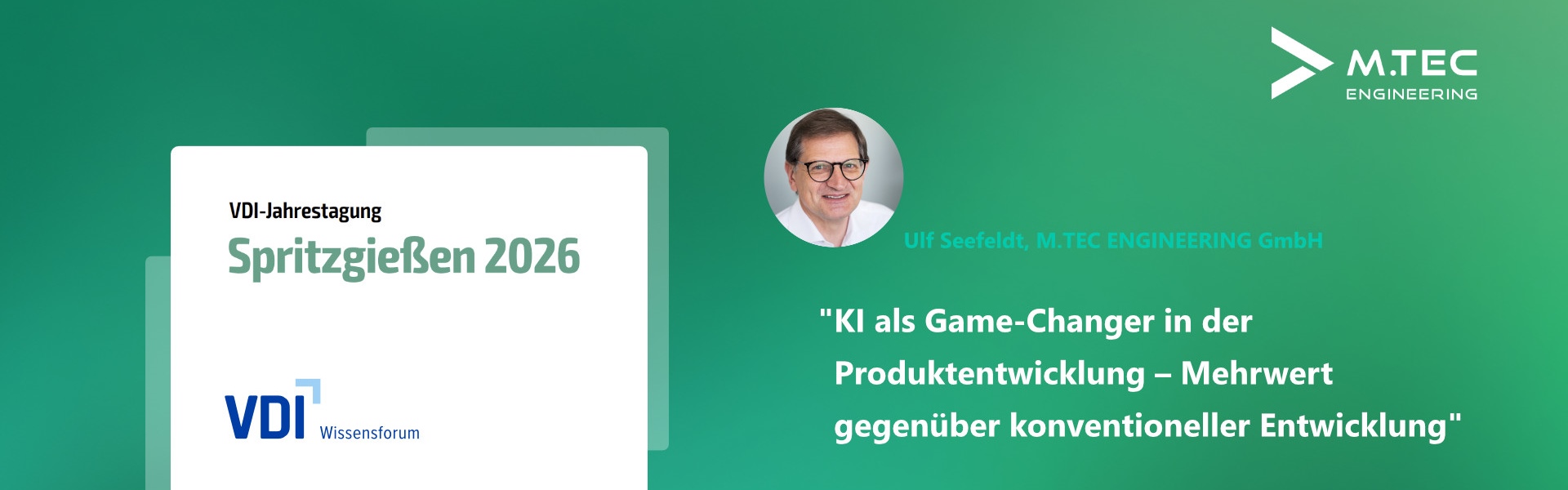 M.TEC-Vortrag auf VDI-Jahrestagung Spritzgießen 2026 – KI als Game-Changer in der Produktentwicklung