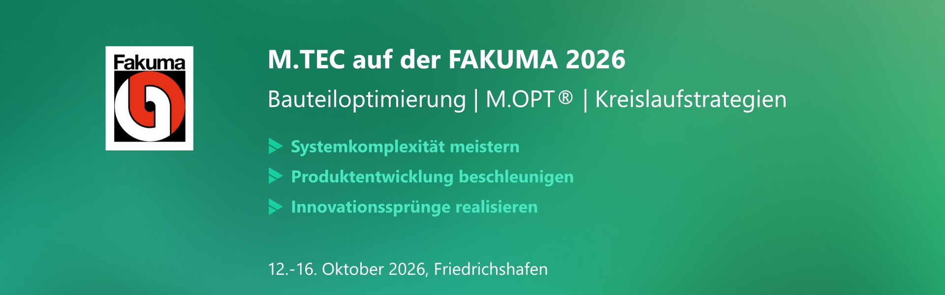 M.TEC auf der FAKUMA 2026 – Systemkomplexität meistern, Produktentwicklung beschleunigen