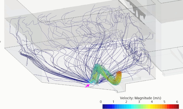 Baubranche CFD Simulation: &Uuml;berlaufbecken Stra&szlig;enbau
